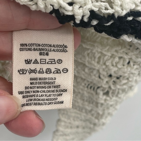 FREE PEOPLE Black and Cream Striped Greenwich Village Sweater - Picture 8 of 10